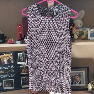Cato Geometric Brown and Pink Sleeveless Top